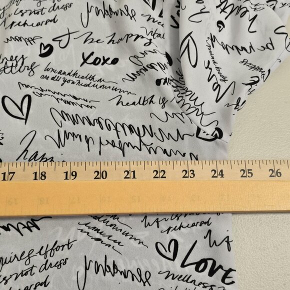 Slim Factor by Investments Womens Top Size 1X Plus Mini Scroll V-Neck Black Whit - Picture 5 of 12